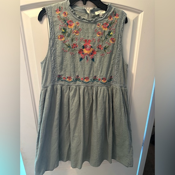 Mint green, Umgee Embroidered Mini dress - Picture 1 of 7